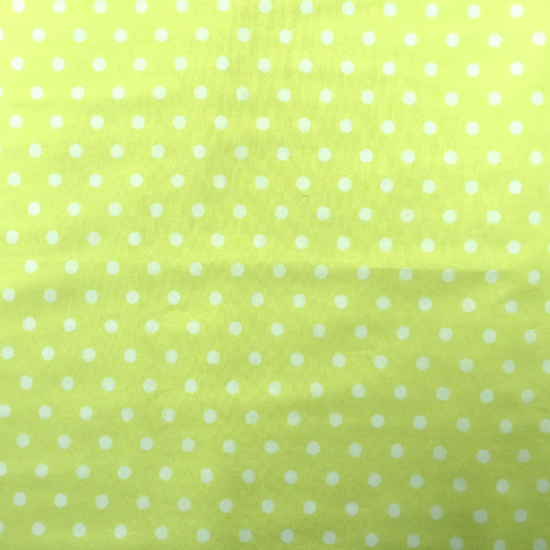 Online Exclusive White Polkadots on Yellow Background Printed Cotton