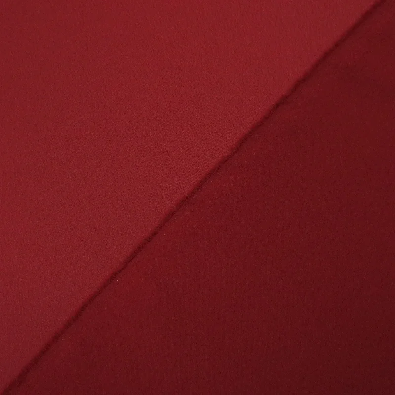 Holiday Sale Wine Red Recycled Polyester Blend Crepe Fabric