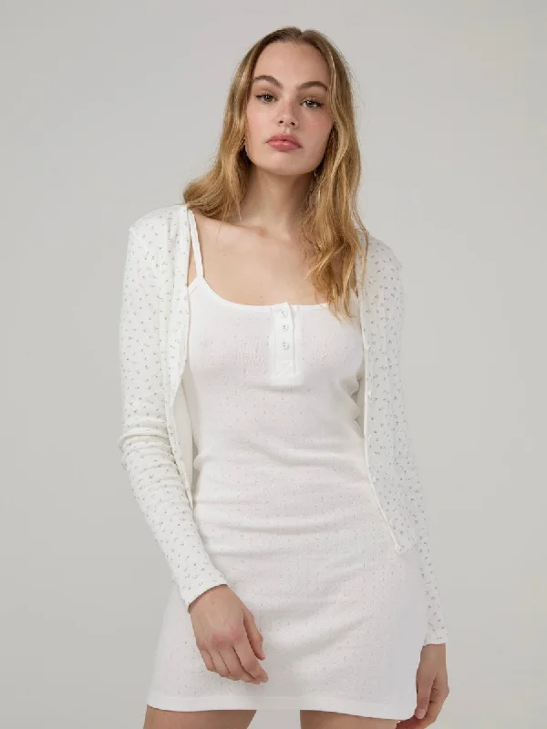 The Best Prices [GLOWNY] SS 24 PROVINCE EYELET CAMI DRESS (WHITE)