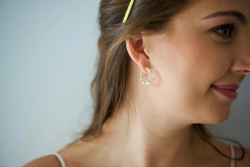 Unmissable Offer Ivory Stone Hoop Earring
