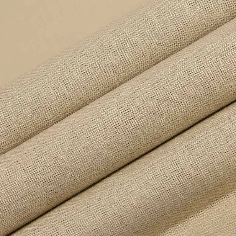 Hurry In Nevada Parchment Beige Plain Linen Fabric