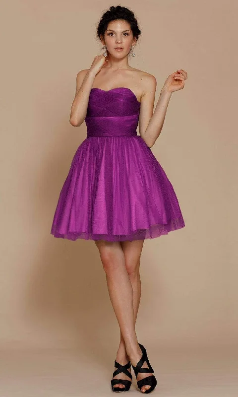 Members Only J'Adore Dresses - J5081 Strapless Ruched Bodice Fit and Flare Tulle Dress