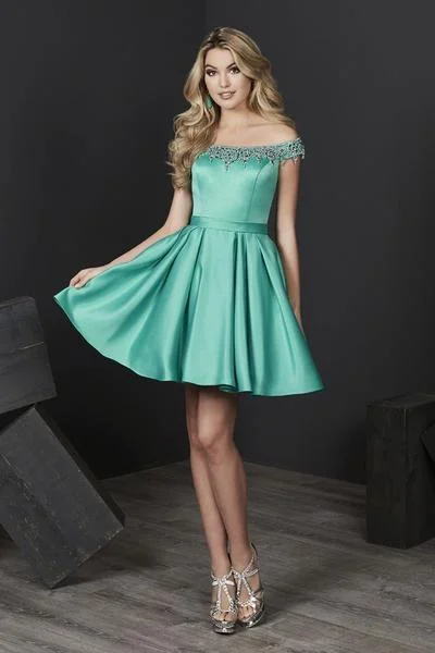 Today’s Deal Tiffany Homecoming - Beaded Off-Shoulder Satin A-line Dress 27205 - 1 pc Mermaid In Size 0 Available Today’s Deal Tiffany Homecoming - Beaded Off-Shoulder Satin A-line Dress 27205 - 1 pc Mermaid In Size 0 Available