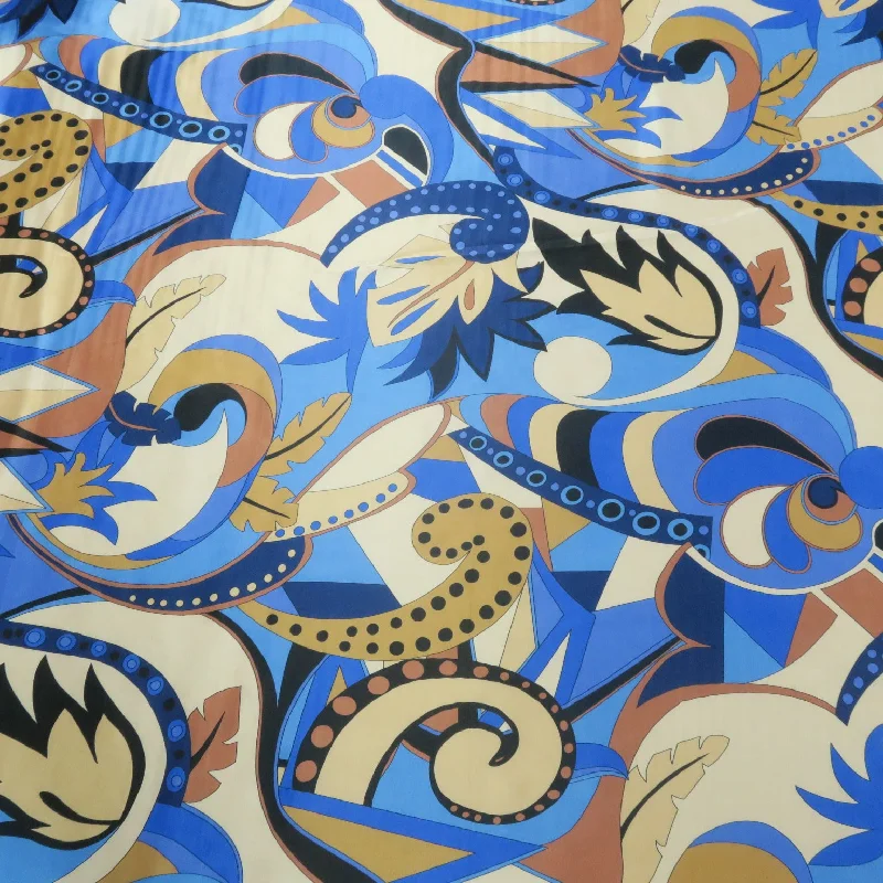 Get It Before It’s Gone Light Blue and Nude Leaves Geometric Printed Silk Charmeuse Fabric Get It Before It’s Gone Light Blue and Nude Leaves Geometric Printed Silk Charmeuse Fabric