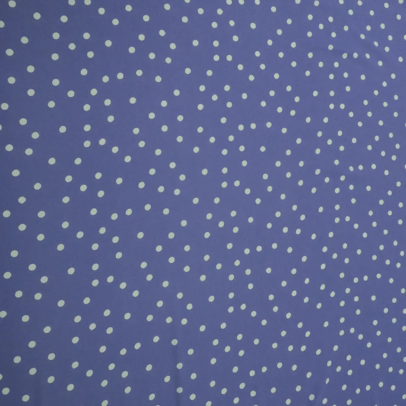Daily Specials Small White Polka Dots on Lavender Background Printed Crepe Fabric