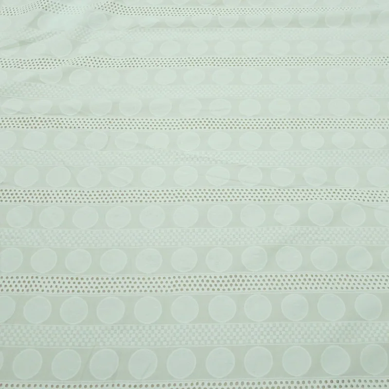 Today Only White Geometric Embroidered Embroidered Cotton Lace