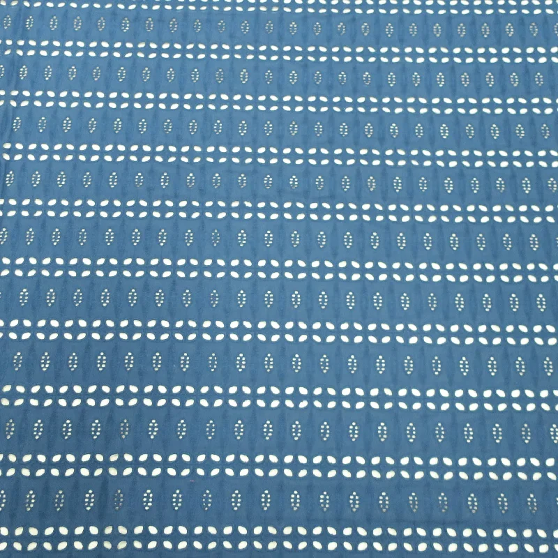 Great Deals Navy Modern with Eyelet Embroidered Cotton Lace