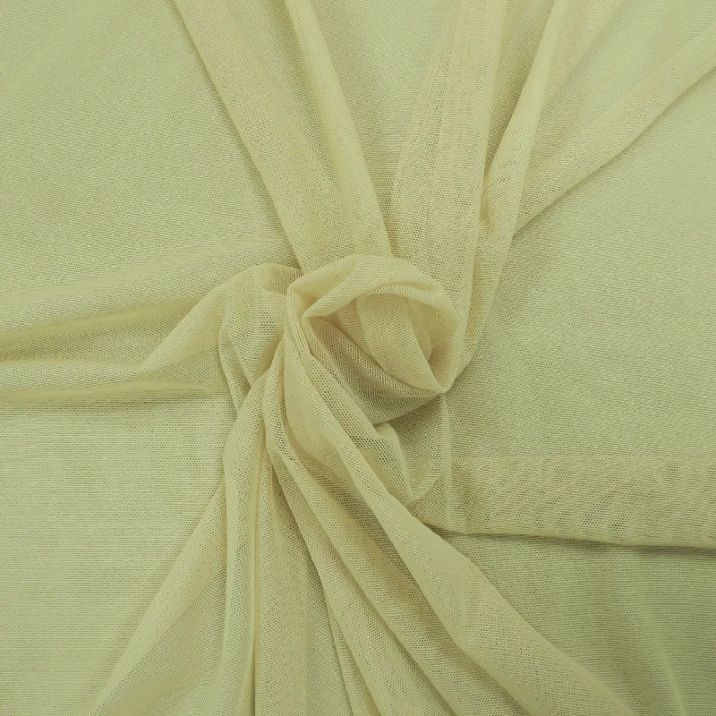 New Markdowns Beige Power Net Mesh Fabric