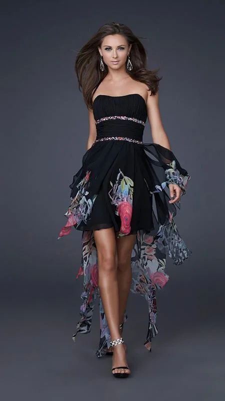 Price Cut La Femme - Semi-Sweetheart Ruffled Back Overlay A-Line Dress 16289SC - 1 pc Black In Size 6 Available Price Cut La Femme - Semi-Sweetheart Ruffled Back Overlay A-Line Dress 16289SC - 1 pc Black In Size 6 Available