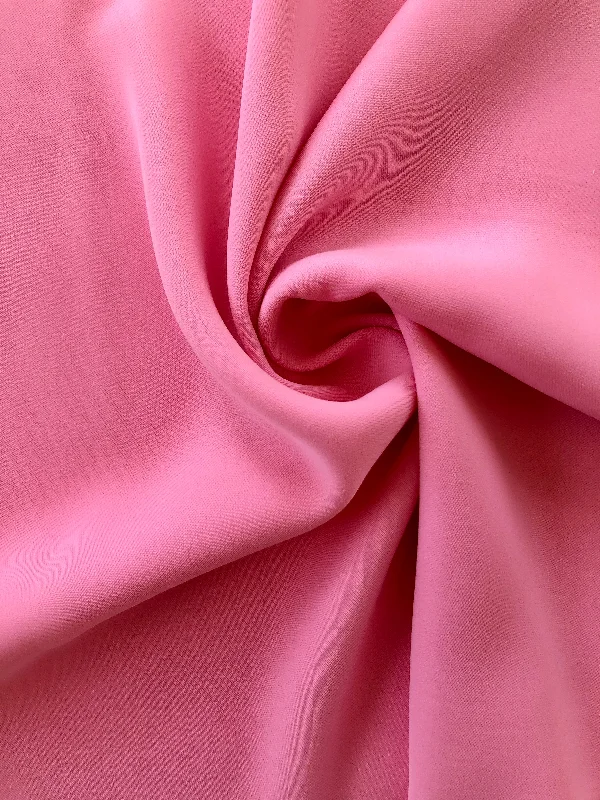 Stock Clearance Pink Solid Semi Stretch Crepe Petalo Di Rosa Fabric