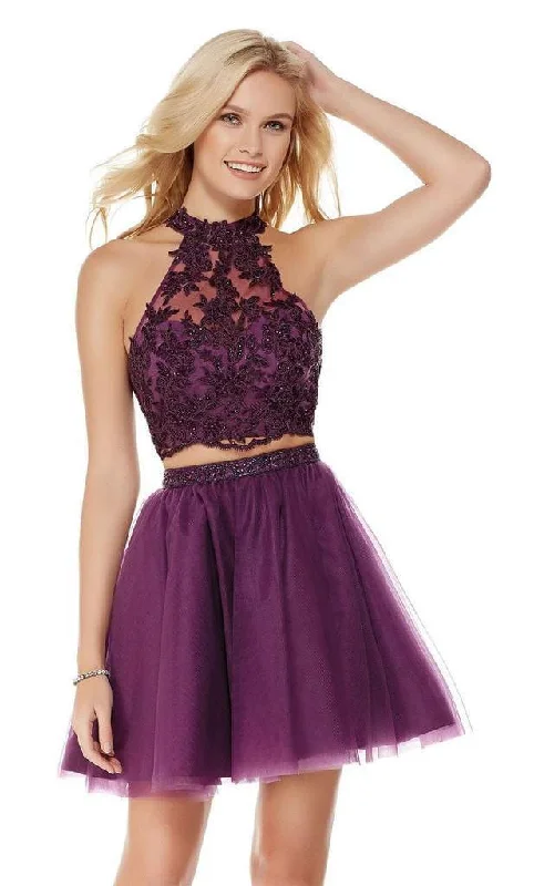 Weekend Flash Sale Alyce Paris Two Piece Lace High Halter Cocktail Dress 3803