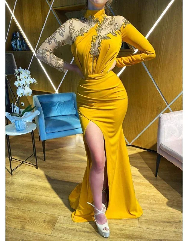 Quick Sale Luxury Evening Gown Mustard Color