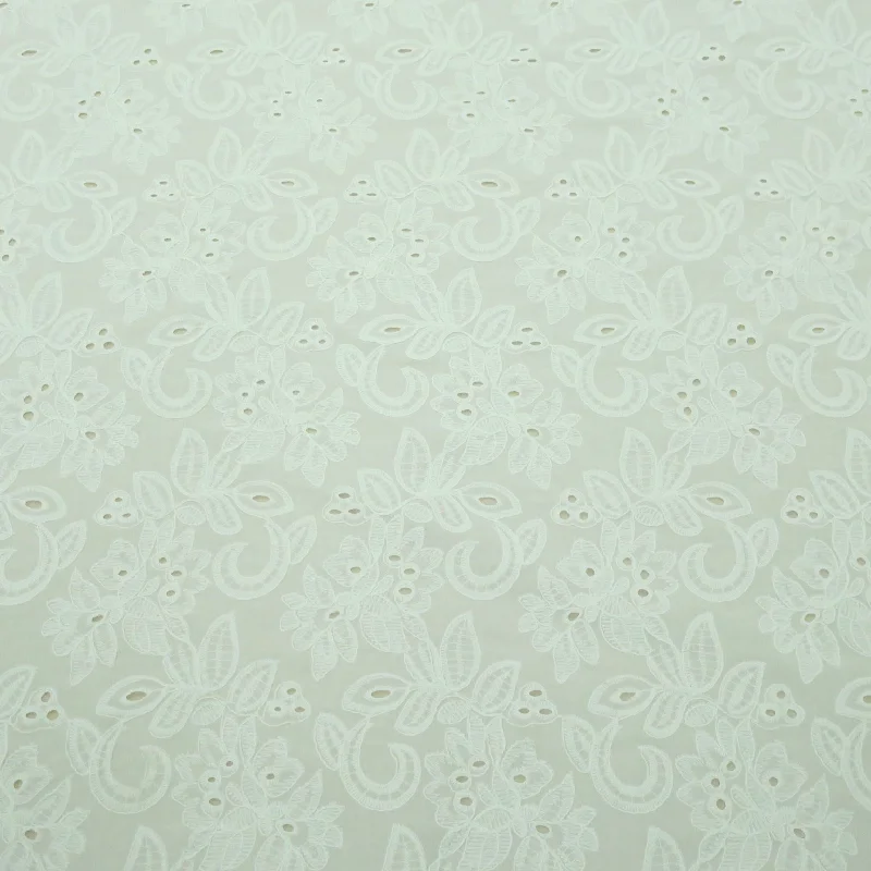 New Arrival Light Ivory Floral Embroidered Guipure Lace