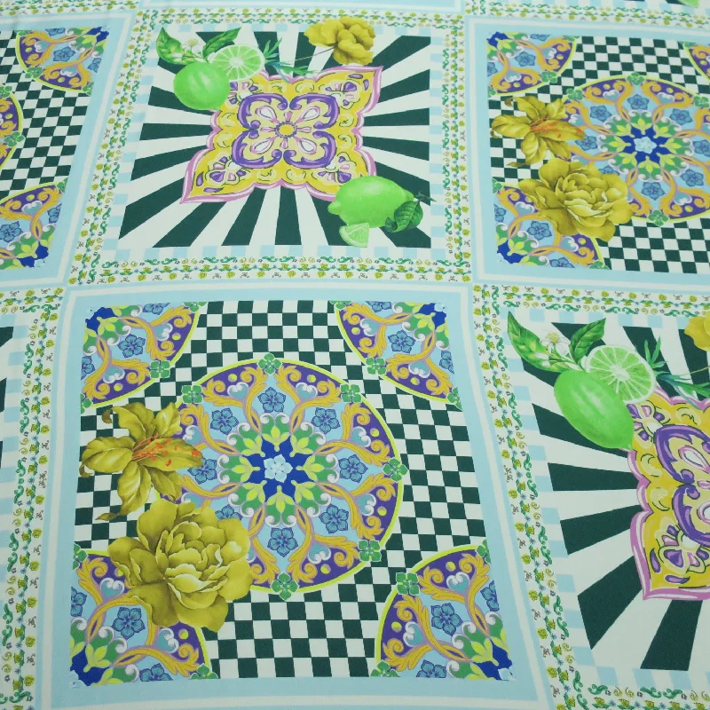 Discount Deals Multicolored Floral Charmeuse Polyester Fabric