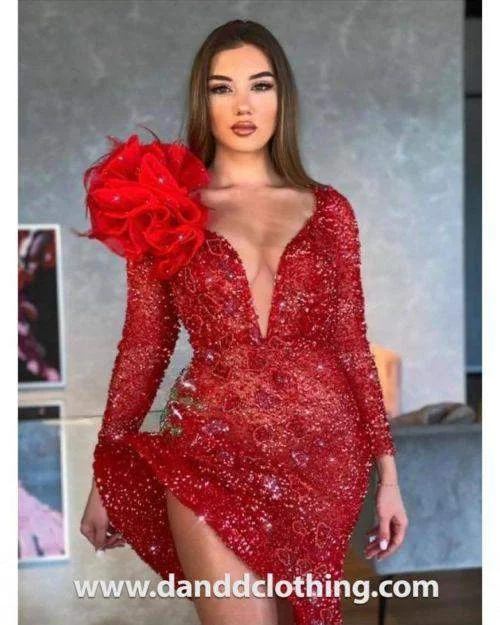 Big Discounts Luxury Evening Dress Red With Bow