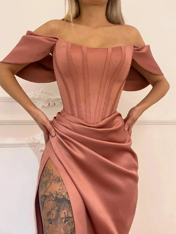 Super Savings Peony Peach Evening Dress