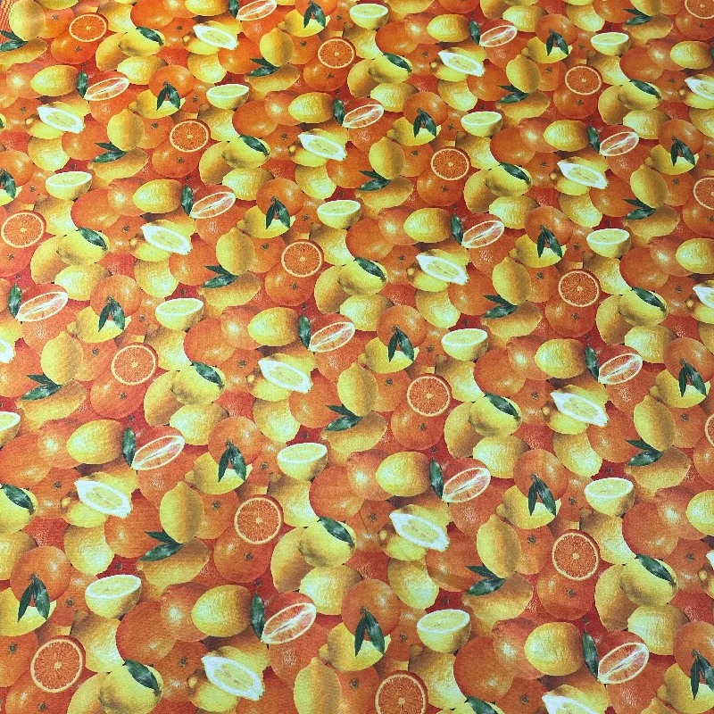 New Arrival Summer Orange Design Printed Silk Charmeuse Fabric