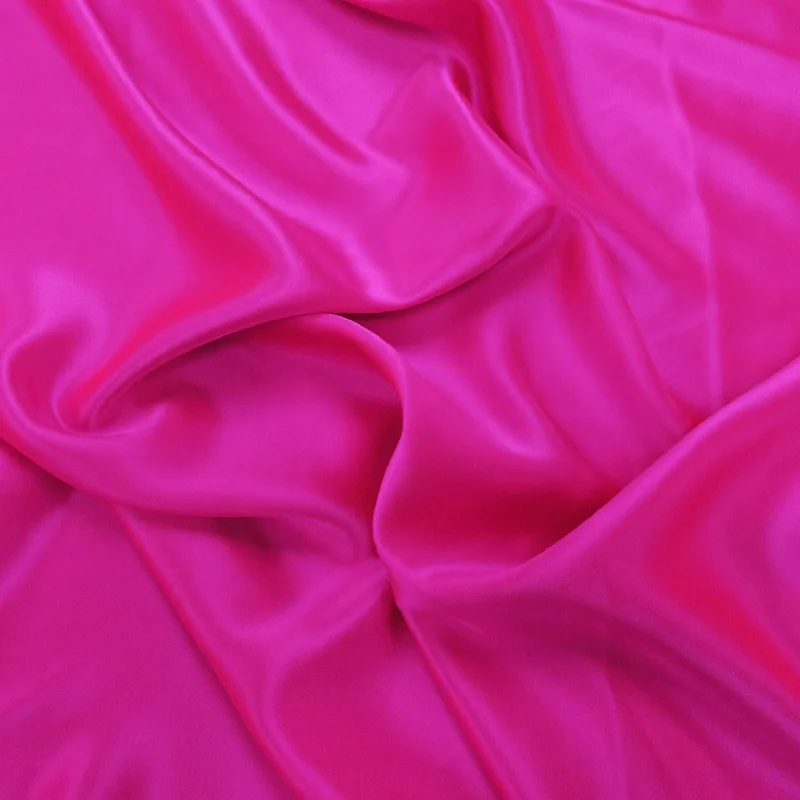 Act Fast Silk Charmeuse Fabric Fuchsia Solid 54" 19mm