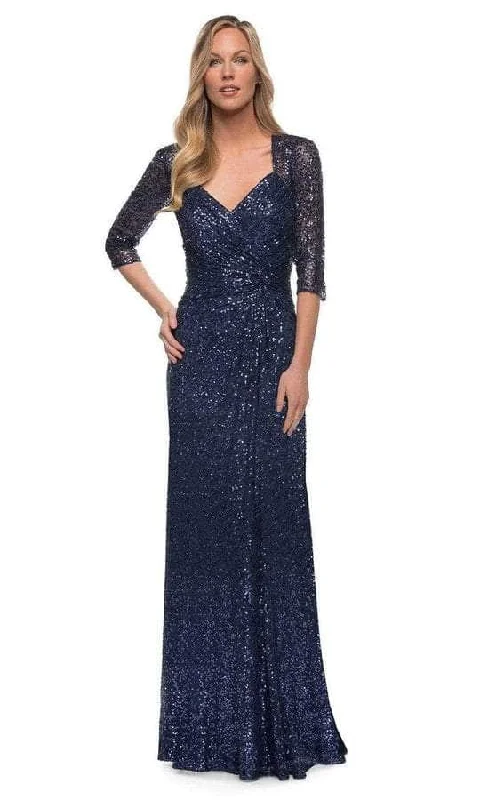 Year-End Clearance La Femme - 27930SC Sequined V-neck Evening Dress