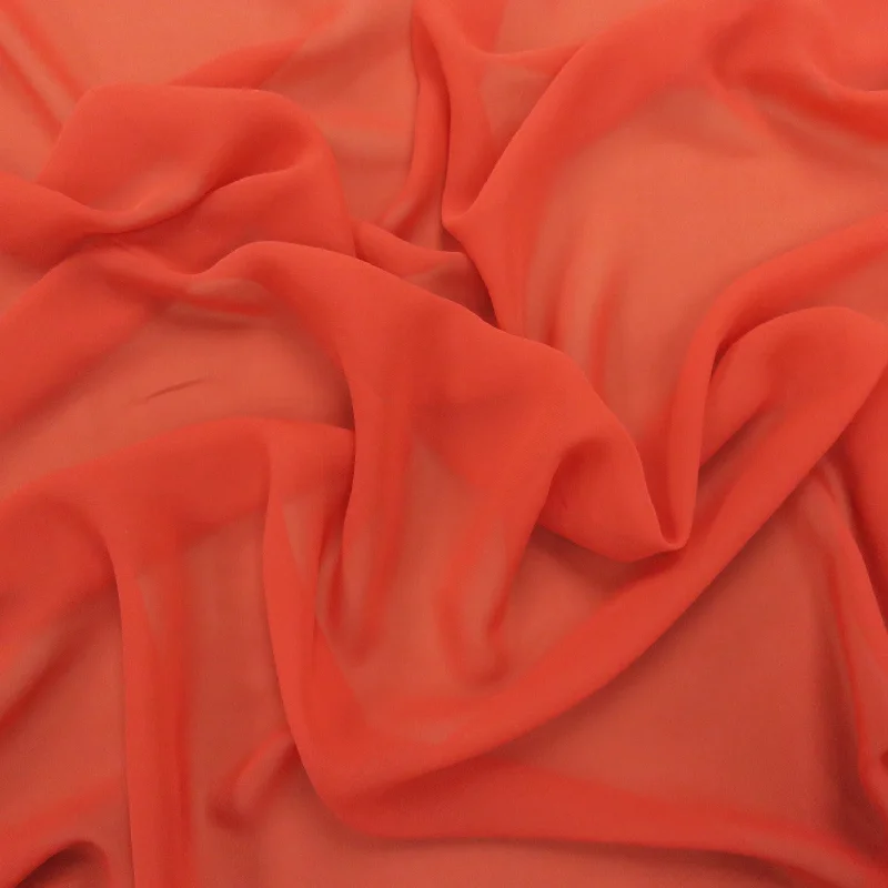 Special Offer Silk Georgette Chiffon Fabric 54" Rust Solid 10mm 100% Silk