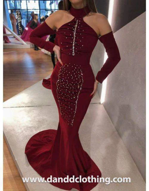 Huge Savings Luxury Evening Dress Blood Red Bodycon