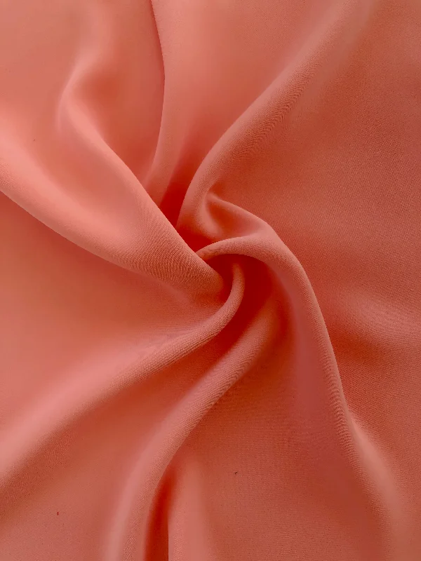 Buy Now Pale Carmine Coral Solid Semi Stretch Crepe Petalo Di Rosa Fabric