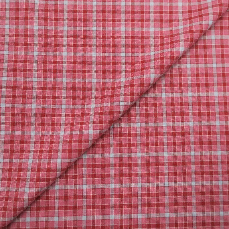 Massive Deals Red and Beige Windowpane Wool Dorsilk Dormeuil Fabric