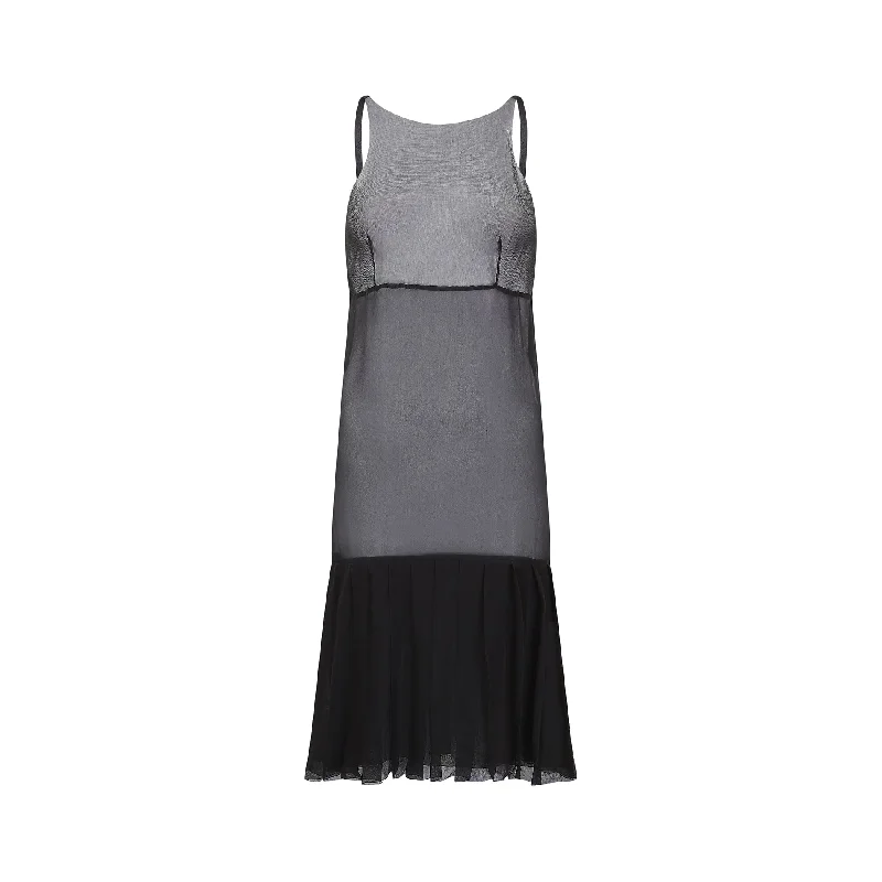 Deal of the Day 2000s Runway Documented Chanel Black Silk Slip Dress