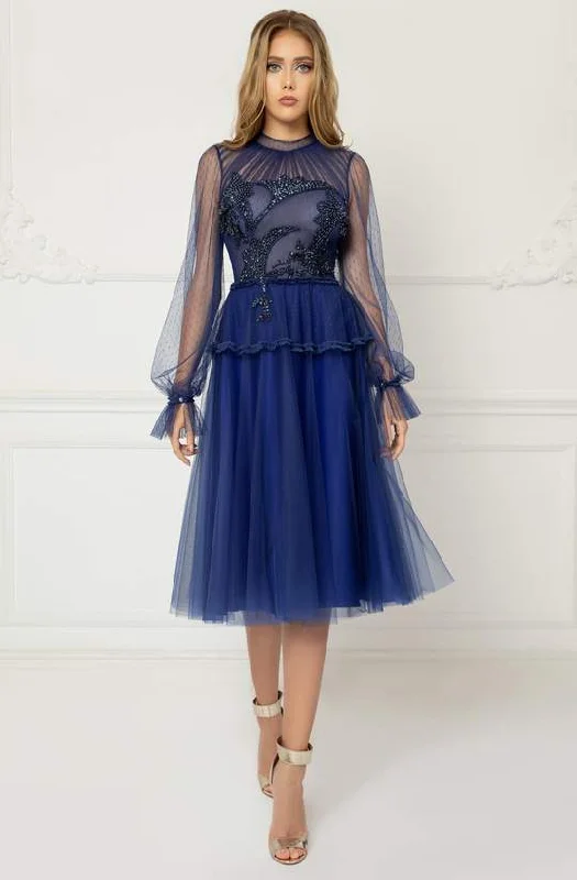 Take Advantage Cristallini - Knee Length Sequin Appliqued High Neck Dress SKA1026 - 1 pc Royal Blue In Size 3XL Available Take Advantage Cristallini - Knee Length Sequin Appliqued High Neck Dress SKA1026 - 1 pc Royal Blue In Size 3XL Available
