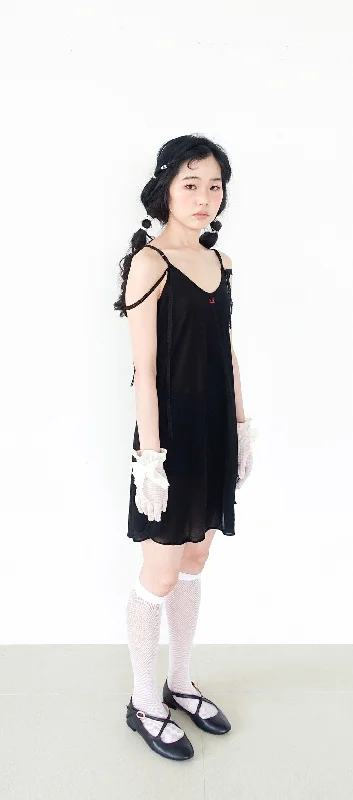 Exclusive Online Offer [FAERIE] SS 24 (fa.er.ie) lace point slip dress (black)