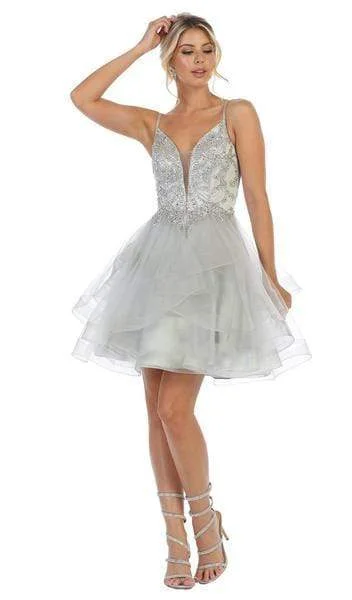 Special Price May Queen - Jeweled Corset Back A-Line Dress RQ7719 - 1 pc Silver In Size 16 Available Special Price May Queen - Jeweled Corset Back A-Line Dress RQ7719 - 1 pc Silver In Size 16 Available
