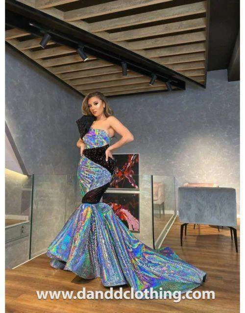 Season Finale Sale Luxury Evening Dress Royal Blue Beads