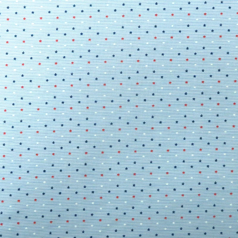 Bargain Blast Stars and Stripes on a Light Blue Background Cotton Fabric