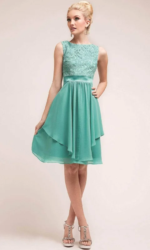 TIME-Limited Offer Cinderella Divine 7770 - Sleeveless Laced Short Dress