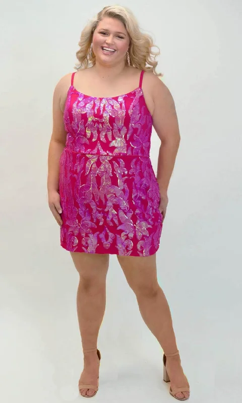 Extra Savings Sydney's Closet SC8123 - Sleeveless Sequin Lace Cocktail Dress