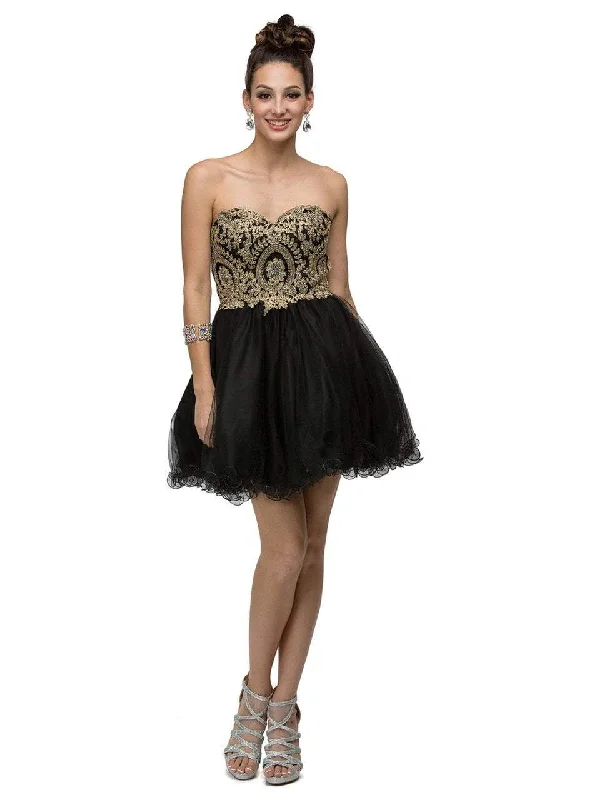 Lowest Prices Dancing Queen 9100 Strapless Embroidered Cocktail Dress