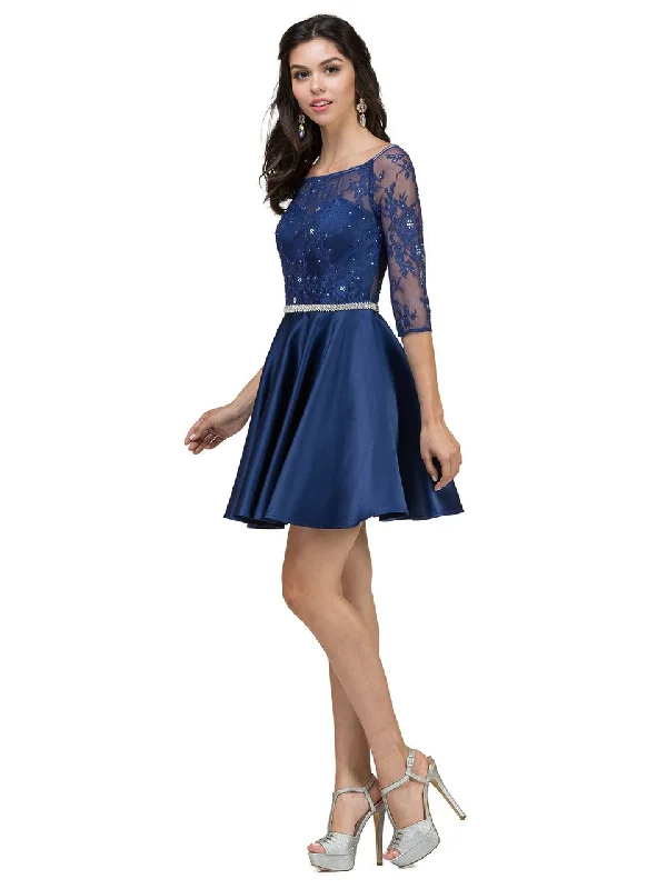 Buy More, Save More Dancing Queen Lace Embellished Illusion Bateau A-Line Dress 2112 Buy More, Save More Dancing Queen Lace Embellished Illusion Bateau A-Line Dress 2112