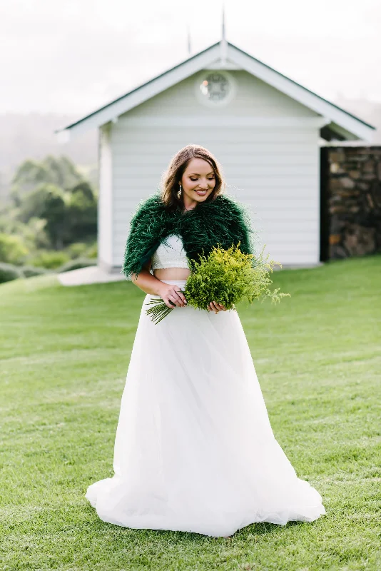 While Supplies Last Ostrich Bolero - Forest Green
