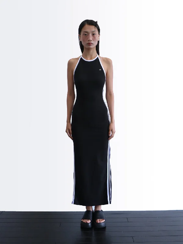 Don’t Miss Out [SIO] SS 24 HALTER NECK LONG ONE PIECE (BLACK)