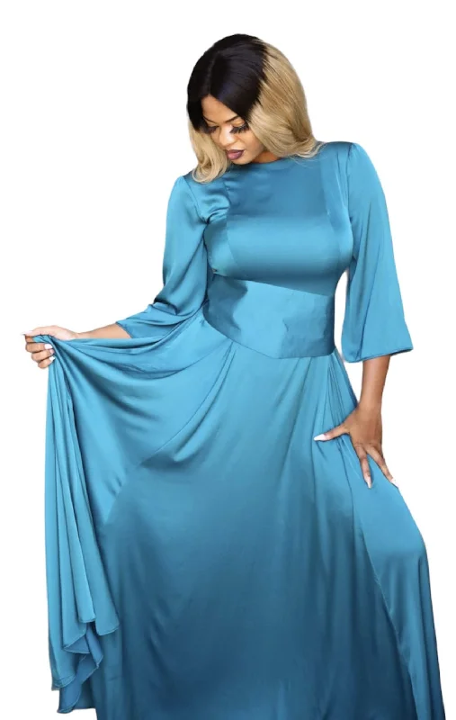 Special Price Silky Evening Dress With Belt