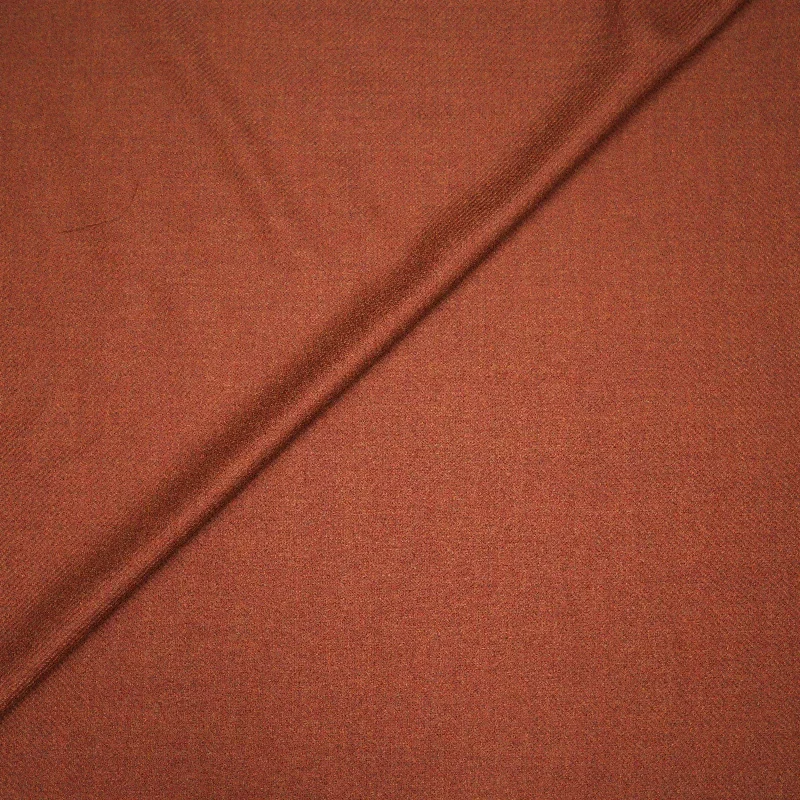 Limited Stock 3.5 YDS Orange Brick Wool Silk Zelander Plain Loro Piana Fabric