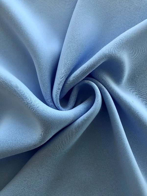 Midnight Madness Baby Blue Solid Semi Stretch Crepe Petalo Di Rosa Fabric