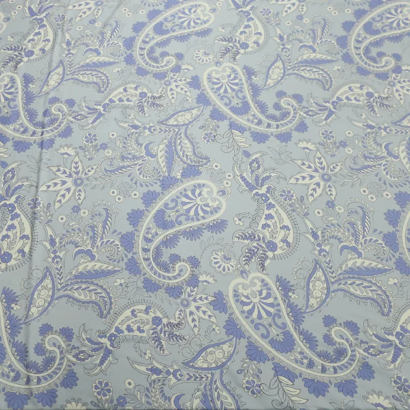 Final Clearance Purple Paisleys Charmeuse Polyester Fabric