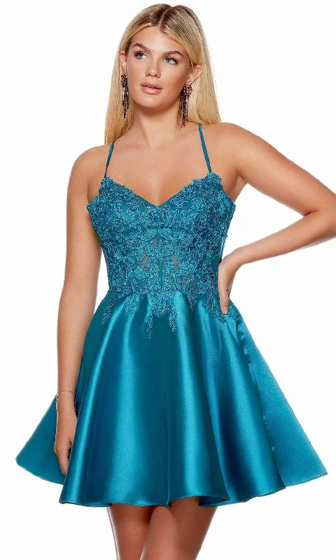 Don’t Miss Out Alyce Paris 3145 - Lace Bodice A-Line Homecoming Dress