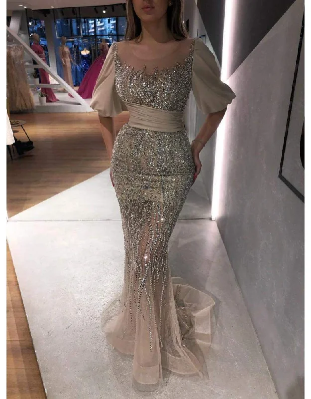 Limited Time Offer Luxury Evening Gown Silver Net