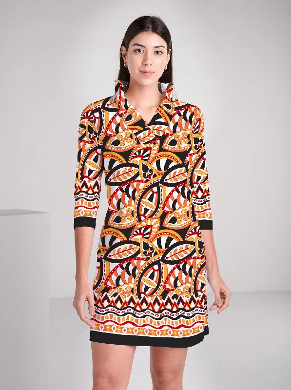 Friends and Family Sale Valencia Print Cotton Knit 3/4 Sleeve Ruffle Portrait Neck Dress Friends and Family Sale Valencia Print Cotton Knit 3/4 Sleeve Ruffle Portrait Neck Dress