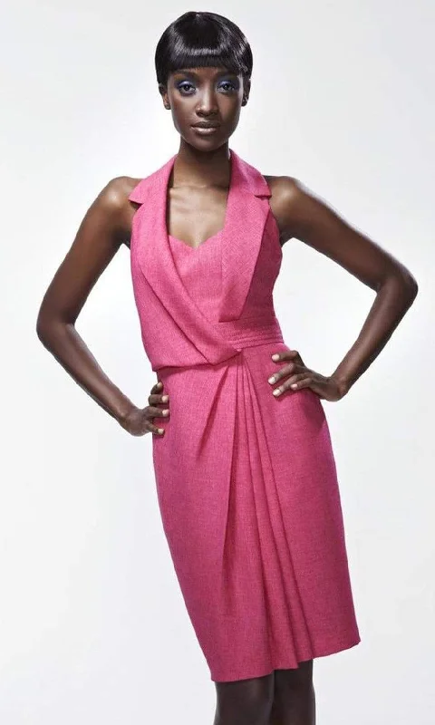 Today Only Theia - 870033 Collared Neck Cocktail Dress - 1 pc Fuchsia In Size 4 Available
