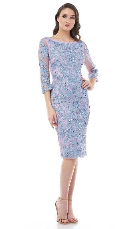 Savings Galore JS Collections - 866567 Sheer Quarter Sleeve Soutache Sheath Dress