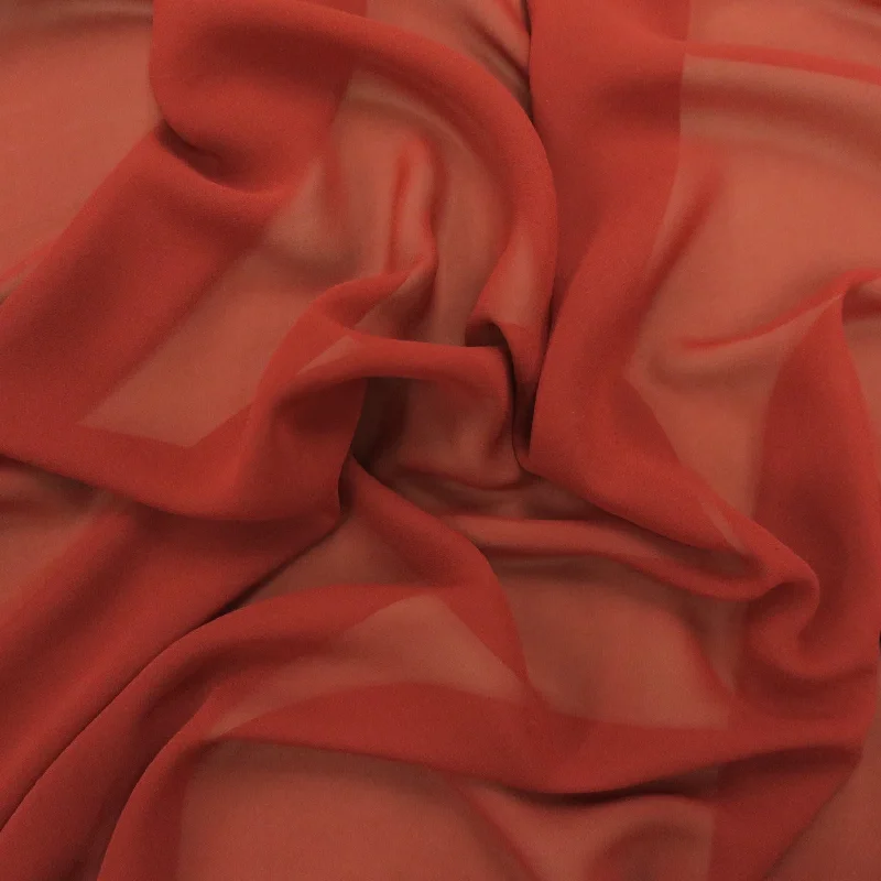 New Markdowns Silk Georgette Chiffon Fabric 54" Terracotta Solid 10mm 100% Silk