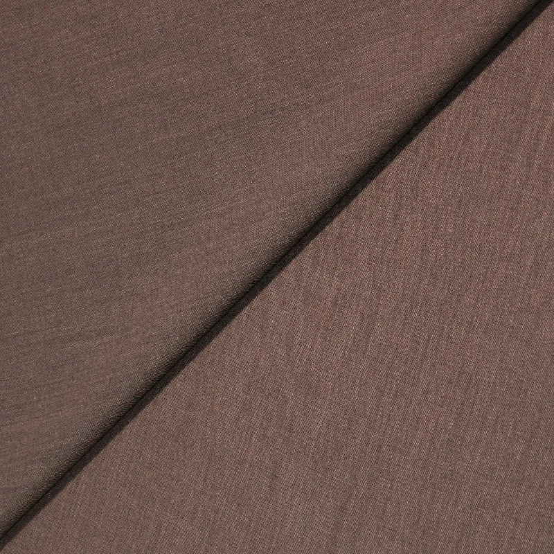 Closeout Dark Brown Solid Plain Wool Amadeus 365 Dormeuil Fabric